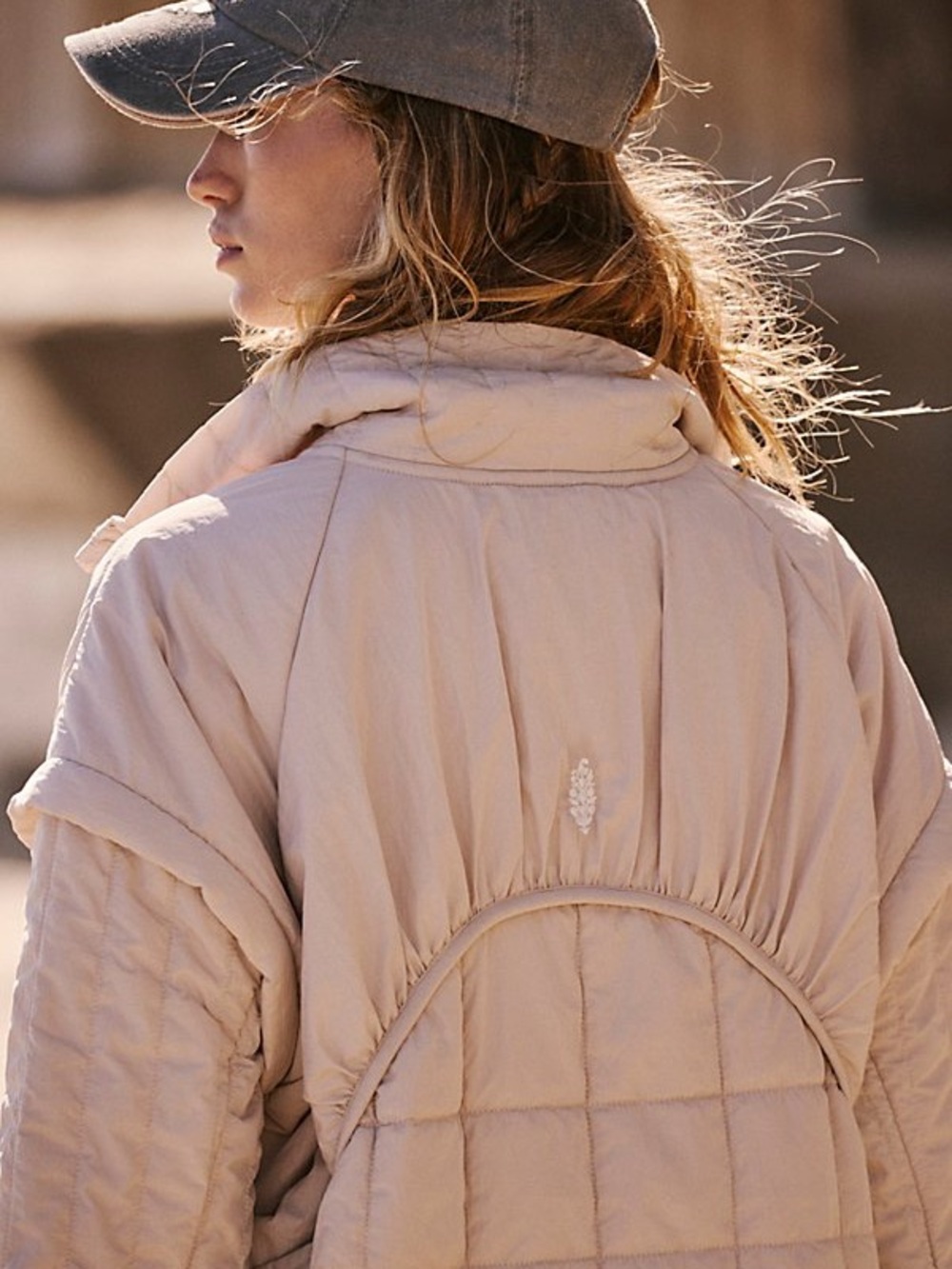 FP Movement by Free People Oversized Quilted Puffer Pullover in Light Beige - Picture 2 of 4